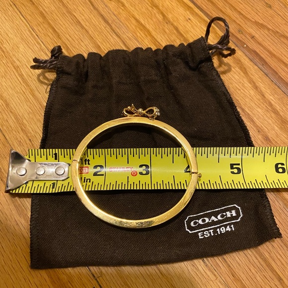 Coach Hinged Bangle Bracelet Rhinestone Bow NEW - Picture 3 of 9